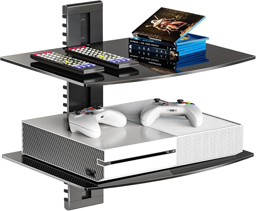 slim wall-mounted TV shelf
